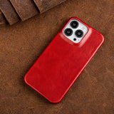 Ölwachs Echt Leer Apple iPhone Hoes