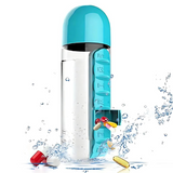 VitaBottle - Draagbare waterfles met ingebouwde pillendoos.