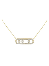 Liora - Filigraan ketting met drie beweegbare briljant geslepen diamanten