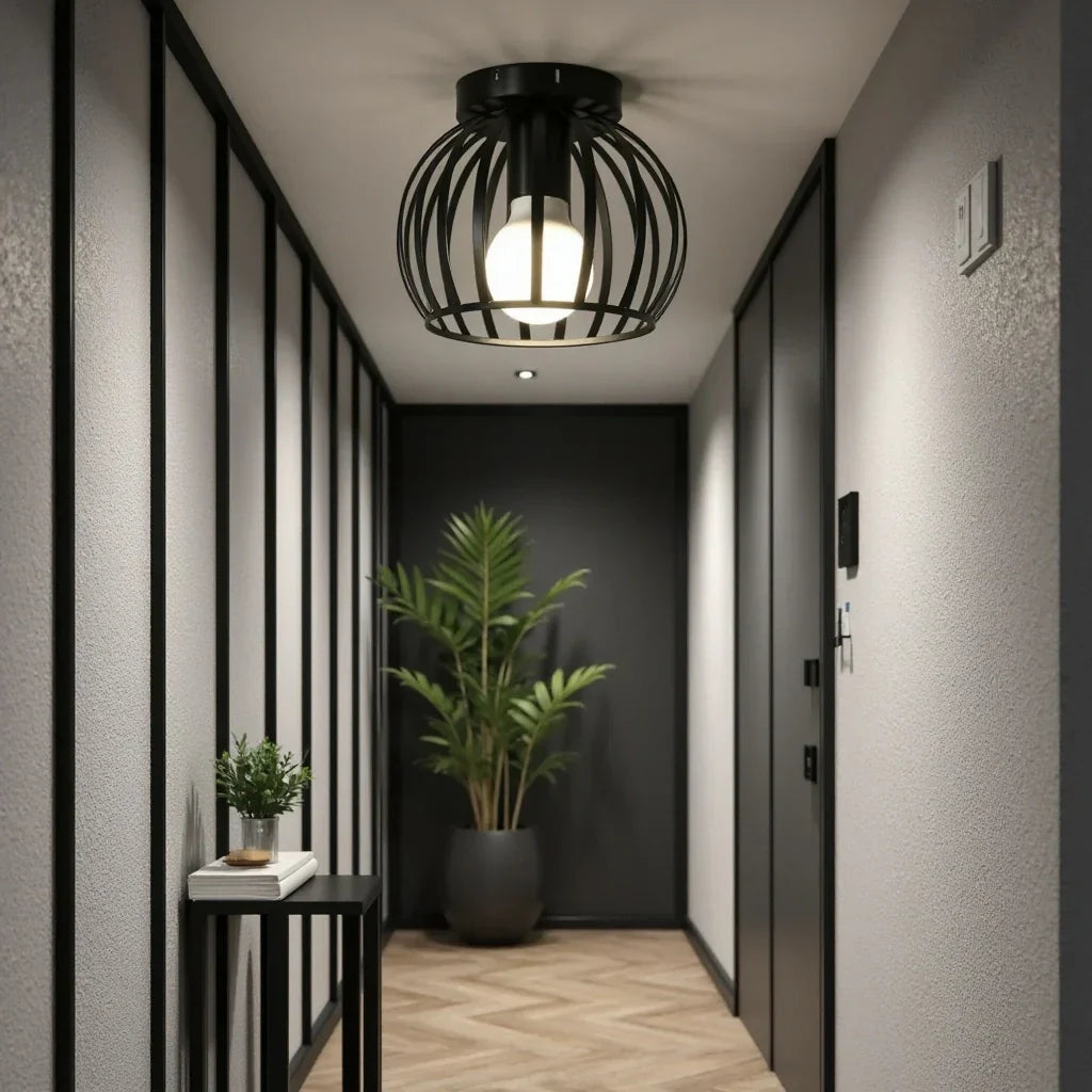 Aurub | Industriële plafondlamp zwart