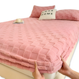 Premium Pluche Winter Hoeslaken – Antislip Comfort, Ademend, Extra Dik en Zacht Hoeslaken