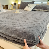 Premium Pluche Winter Hoeslaken – Antislip Comfort, Ademend, Extra Dik en Zacht Hoeslaken