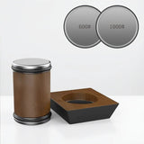 DIASHARP – Rollende Messcherpsteller-set met diamantslijper en houten platform