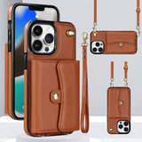Lederen schoudertas met draagtas en lanyard voor de iPhone