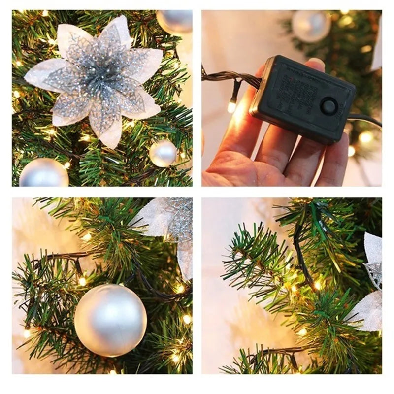 Luminarae | Kerstguirlande 2,7 m | Met LED-verlichting & dennen takken | Voor haard, trapleuning & deurdecoratie | 5 Kleuren
