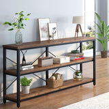 Tribesigns Consoletafel – Extra Lang, 3-Lagen Opslag, Industrieel Design met Metaal & Houtlook voor Woonkamer of Hal