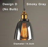 Industriële retro hanglamp met glas – Kappen van gerookt glas