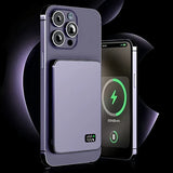 Ultradun extern batterij | snelle magnetische draadloze oplader met LED-scherm voor iPhone & Samsung