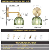Retro wandlamp in de vorm van een tulp – wandlamp met glazen kap en gouden afwerking