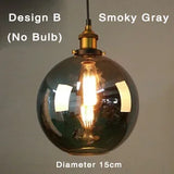 Industriële retro hanglamp met glas – Kappen van gerookt glas