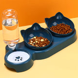 Kattenvoer- en Waterbak met Oorontwerp - Comfortabele en Speelse Eetervaring