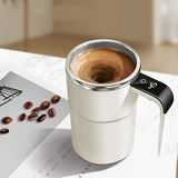 Zelfroerende Mok met LCD & USB | Automatische Beker voor Koffie en Meer | RoerMeester