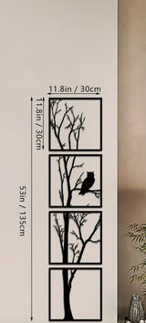Wanddecoratie Boom en Uil - Minimalistisch en Stijlvol