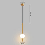 Moderne gouden hanglamp met bolvormige kap | Minimalistische LED plafondlamp