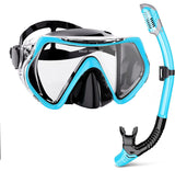 AquaVision Snorkelmasker Set voor Volwassenen | Antivog & Schokbestendig | Siliconen Rand & Droge Snorkel | 180° Gezichtsveld