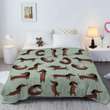 Fleece-deken DoxiDream | Zachte flanel | Teckel-print | Sofa & bed