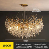 Exclusieve kroonluchter met kristallen bladeren – tak effect, moderne elegantie