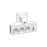 Meerdere stekkerdoos VOLTRIQ ProLine | 3–4 aansluitingen + 2× USB & 1× Type-C | 2500 W | Overspanningsbeveiliging & controle schakelaar