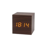 Houten LED-wekkerradio met temperatuurweergave, digitale tijdweergave en minimalistisch ontwerp – Perfect voor slaapkamer en kantoor