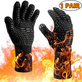 ThermaGrip Hittebestendige Grillhandschoen | Silicoon & Katoen | Antislip & vlamvertragend tot 800 °C | Voor Grill, Oven & BBQ | 1 stuk