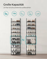 Metalen schoenenkast | Smalle schoenenrek | Ruimtebesparende schoenenopslag | StahlLine