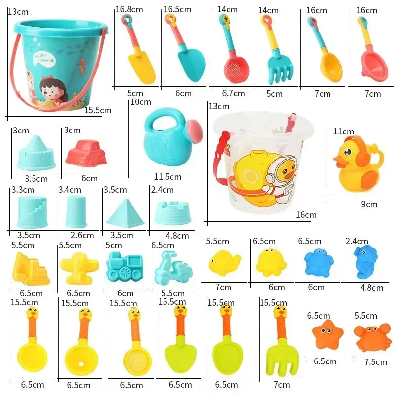 Kinderen Strand Speelgoed Set – Emmer, Schep, Waterfles en Meer voor Zomerpret