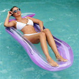 Luxe Opblaasbaar Waterligbed met Verhoogd Hoofdkussen - Perfect voor Zwembad en Strand