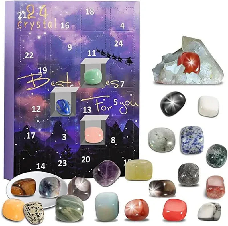 CRYSTALGEMS – Magische Edelsteen Adventskalender met 24 Natuurlijke Kristallen
