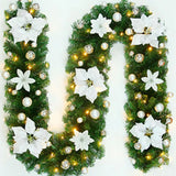 Luminarae | Kerstguirlande 2,7 m | Met LED-verlichting & dennen takken | Voor haard, trapleuning & deurdecoratie | 5 Kleuren