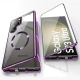 Metall Aluminiumlegering 360 Hoes met Veiligheidsvergrendeling voor Samsung Galaxy S24-S23 Serie