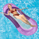 Luxe Opblaasbaar Waterligbed met Verhoogd Hoofdkussen - Perfect voor Zwembad en Strand