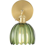 Retro wandlamp in de vorm van een tulp – wandlamp met glazen kap en gouden afwerking
