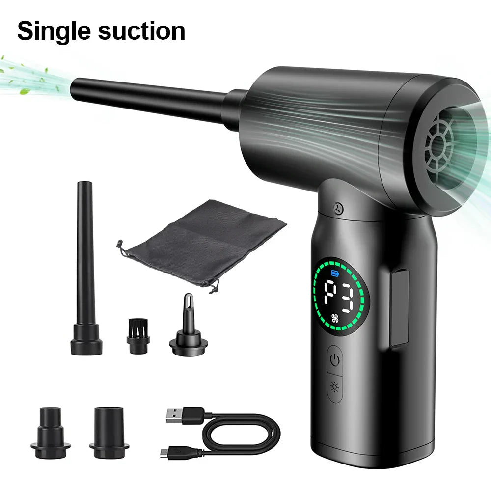 2-in-1 Draagbare Luchtstofzuiger en Blazer met LED-Licht (7500mAh) - AirMaster