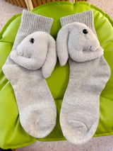 HUGFOOT – Knusse Huissokken met Schattige 3D-Dieraccent en Veilige Antislipzool