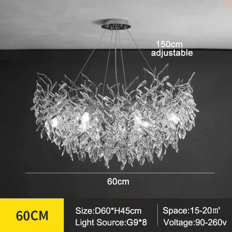 Aurelia luxe kristallen kroonluchter - Elegant ontwerp met takken en bladeren
