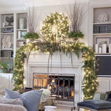 Luminarae | Kerstguirlande 2,7 m | Met LED-verlichting & dennen takken | Voor haard, trapleuning & deurdecoratie | 5 Kleuren