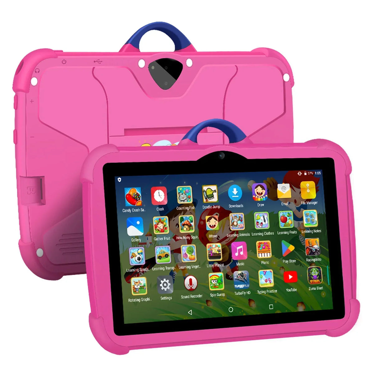 Kindertablet 7 Inch Groen 4GB RAM 64GB ROM Voor Kinderen Android