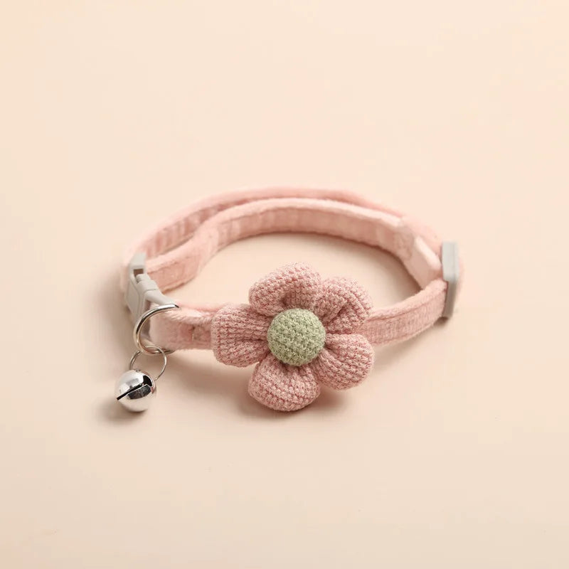 Verstelbaar kattenhalsband met bloem - FlowerCharm