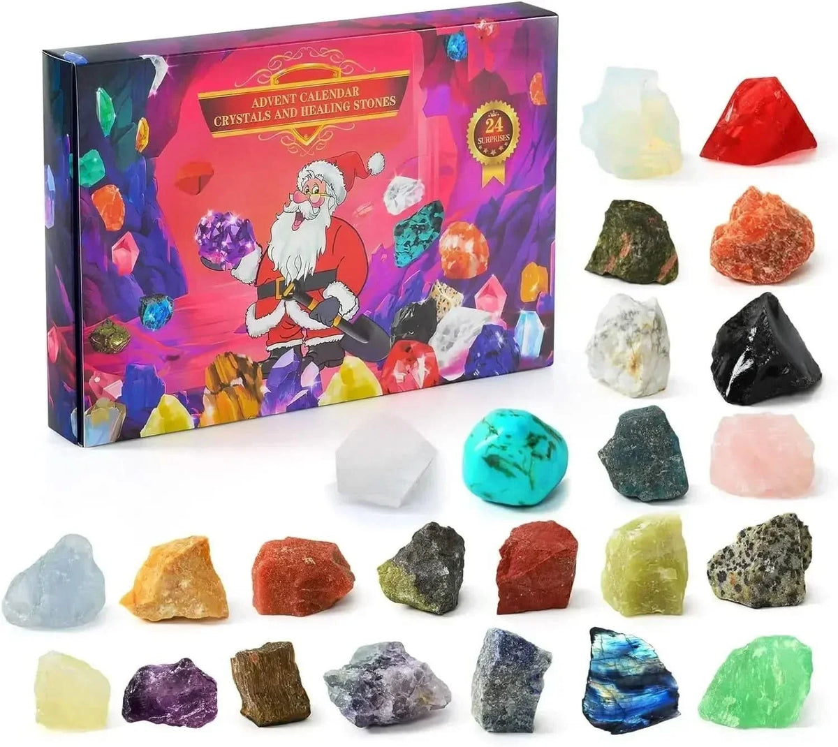 CRYSTALGEMS – Magische Edelsteen Adventskalender met 24 Natuurlijke Kristallen