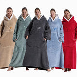 CozyHaven XXL Kapuzendecke | Zachte Sherpa Draagbare Deken met Mouwen & Zak | 140 cm | Unisex Winter Knuffeldeken