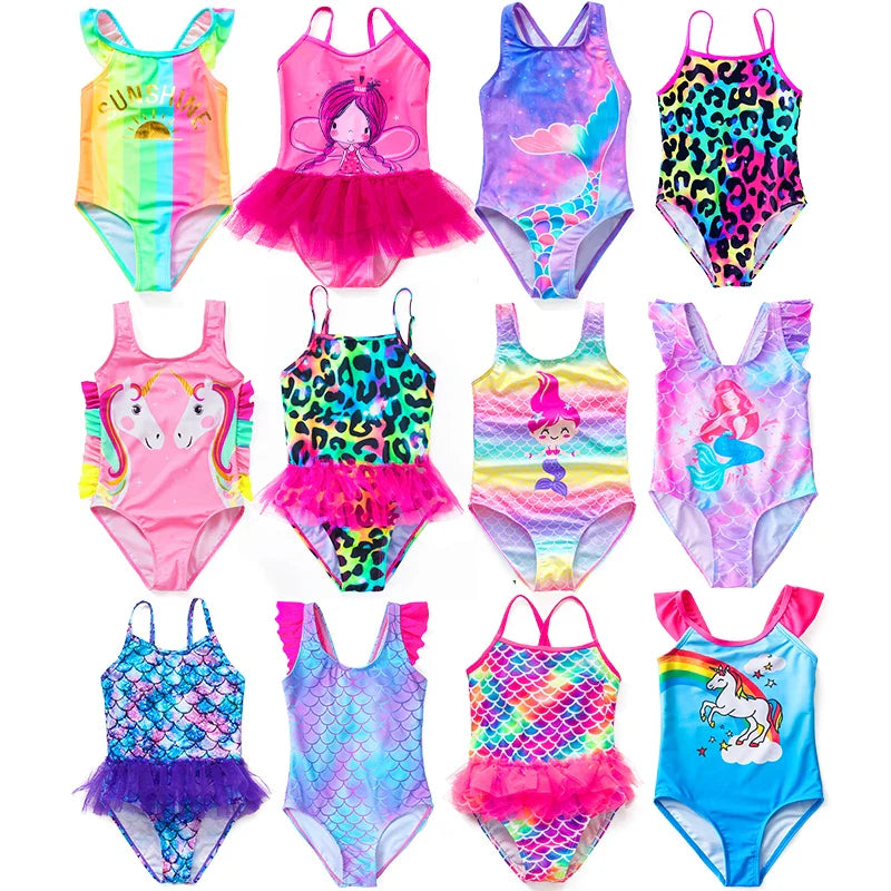 Meisjes Zwemoutfit met Zeemeermin en Eenhoorn Ontwerpen – Perfect voor Kinderen van 8-12 Jaar