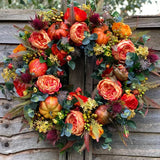 Autumna Charm Herfst Wreath | Pompoen & Riet | 40 cm | Handgemaakte Decoratie voor Herfst & Thanksgiving