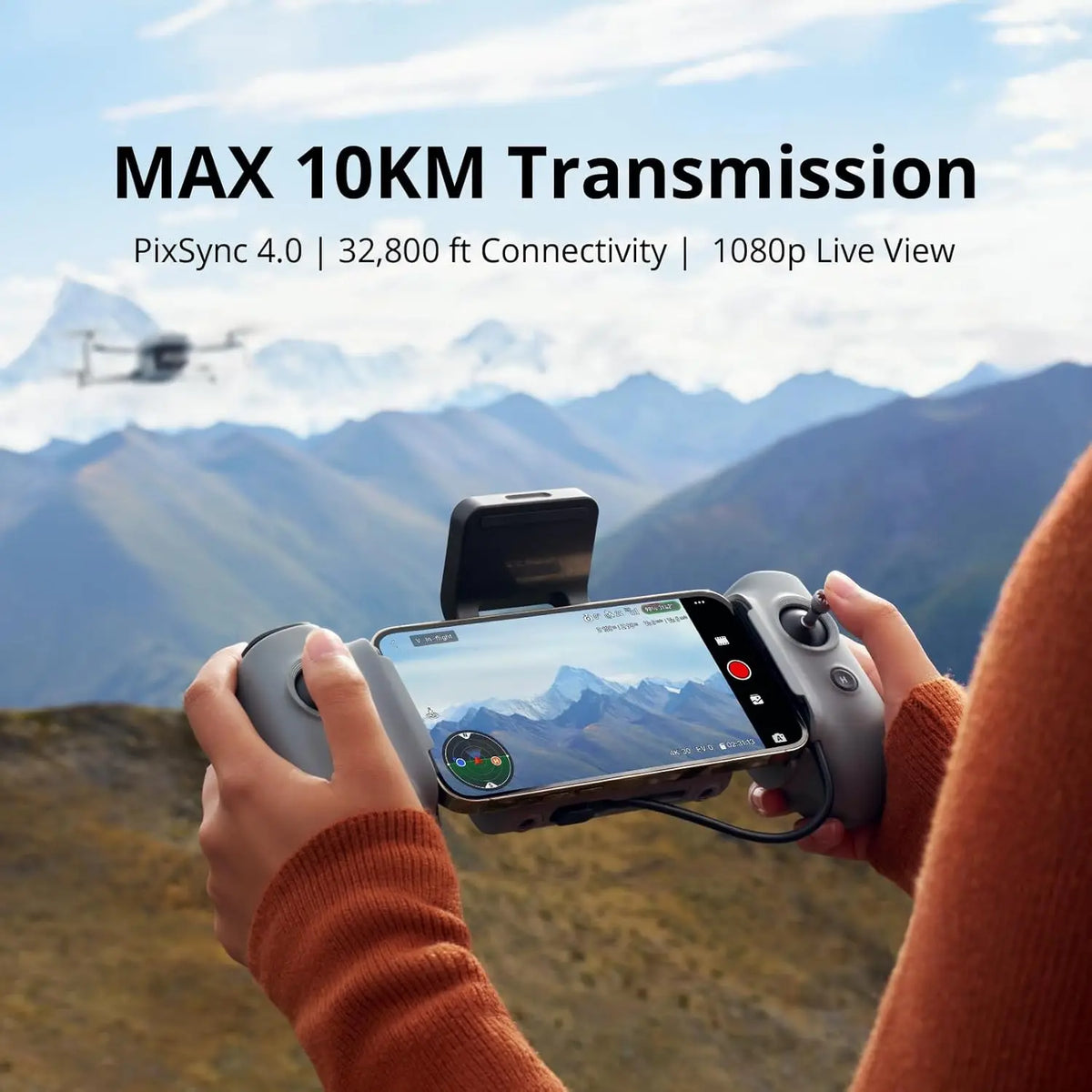 AeroPro ATOM 2 Drone 4K UHD Video 8K Foto 3-Assige Gimbal | Drone | Ultralichte Drone 249g met 10KM Bereik, AI Nachtmodus & Tracking