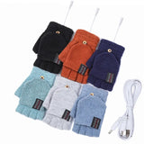 ThermoLoom USB Verwarmde Handschoenen | 3 Warmtestanden | Zacht Breimateriaal | Unisex One Size