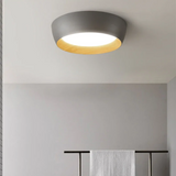 Minimalistische Inbouw Plafondlamp – Moderne LED Fixture met Houten Accent