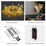 Cluster LED-Lichtersnoer Lumistra | Warmwit & Koudwit | 36 m Zilverdraad | Waterdicht IP44 | Voor Kerstmis, Bruiloft & Feest