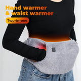 ThermaBelt Pro | Elektrische verwarmingsgordel met grafiettechnologie | 3-niveau temperatuurregeling | Hand- & tailleverwarmers van kristalvelours | USB-aansluiting