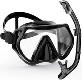 AquaVision Snorkelmasker Set voor Volwassenen | Antivog & Schokbestendig | Siliconen Rand & Droge Snorkel | 180° Gezichtsveld