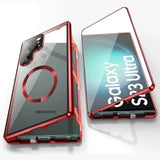Metall Aluminiumlegering 360 Hoes met Veiligheidsvergrendeling voor Samsung Galaxy S24-S23 Serie