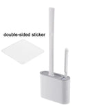 Toilettenborstel HygieBrush DuoClean | 2-in-1 Siliconen WC-borstelset met wandhouder | Antibacterieel & ruimtebesparend